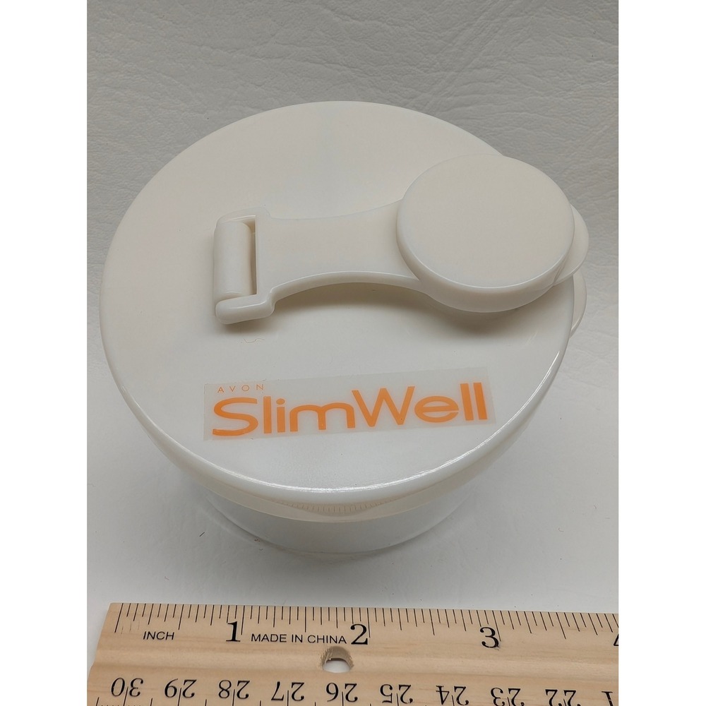 Avon SlimWell Powder Pack 3 Compartment Supplement Container White Clear 2002